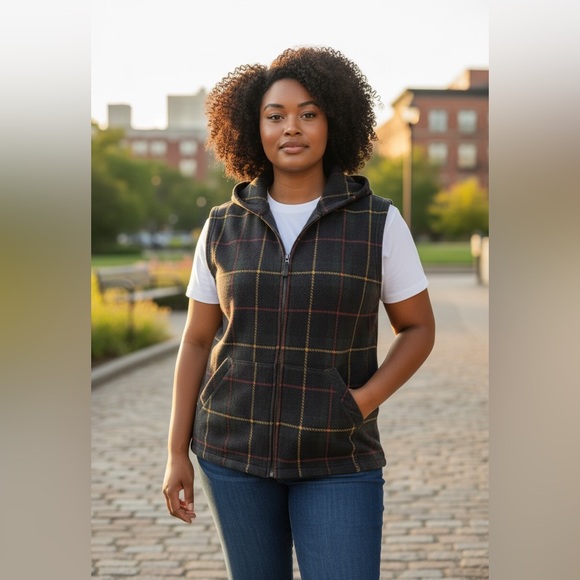 Ralph Lauren Black Label Jackets & Blazers - Ralph Lauren Black Label Plaid Fleece Vest Hoodie